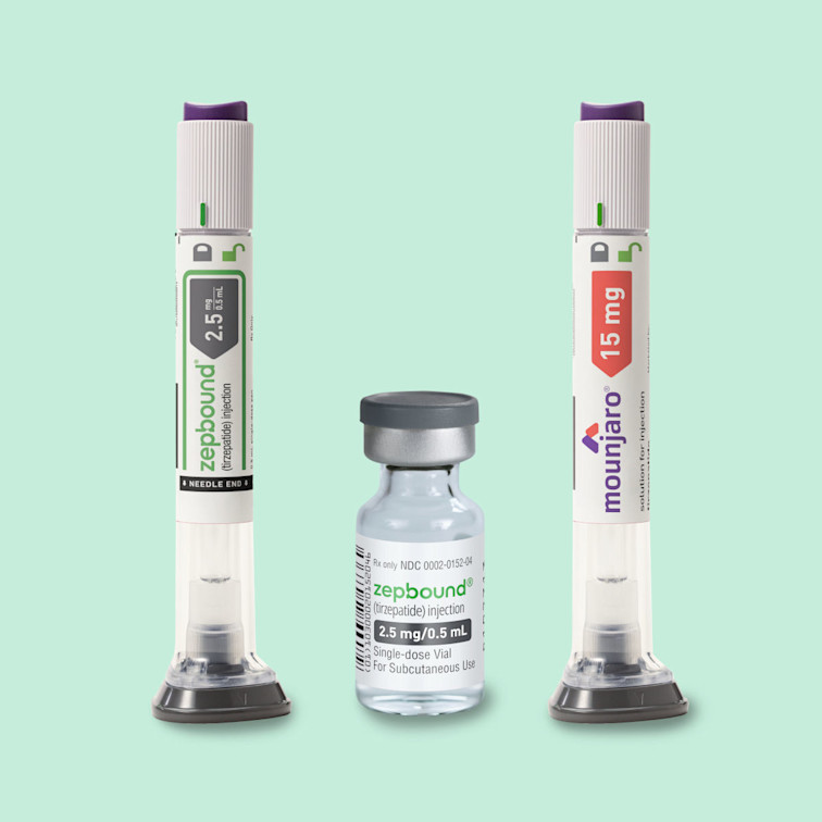 Tirzepatide brands compared: Mounjaro KwikPen and Zepbound pen